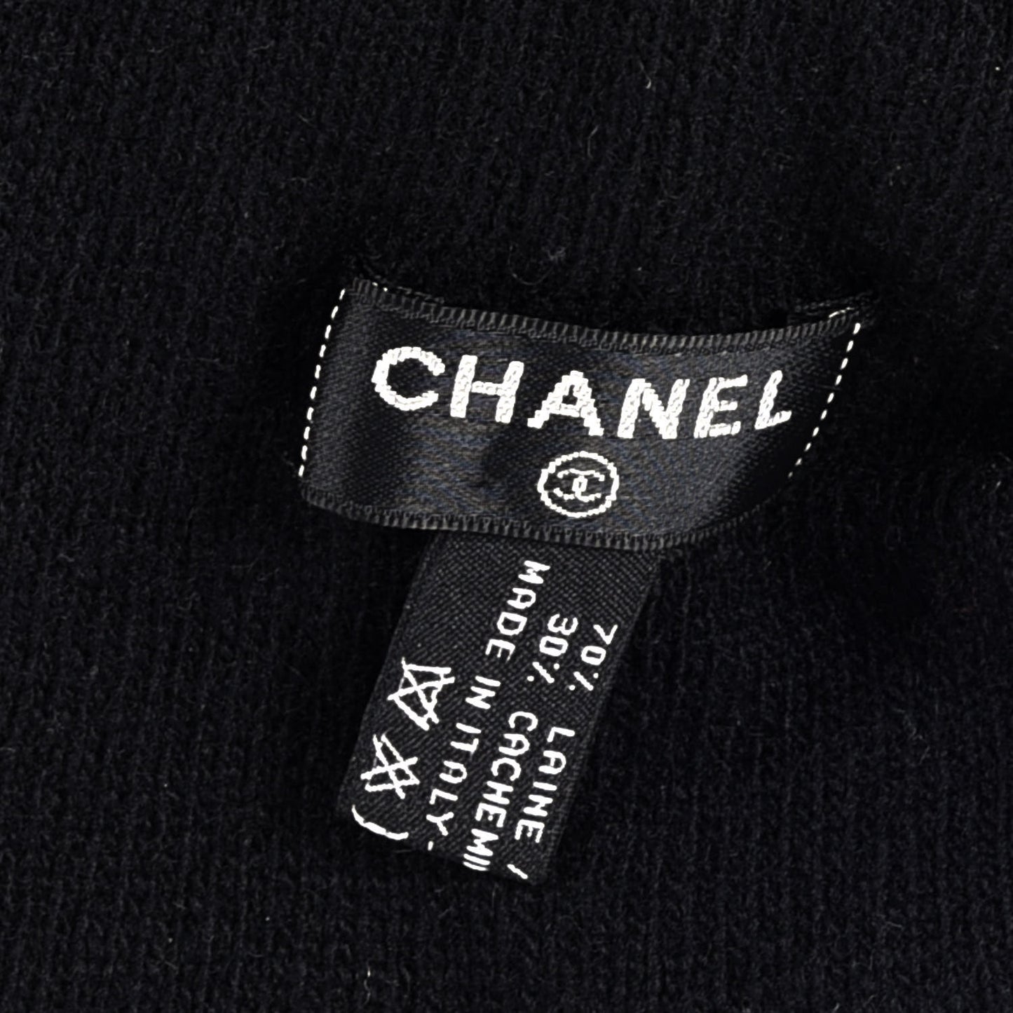 Cashmere Logo Beanie Hat Black Light Grey