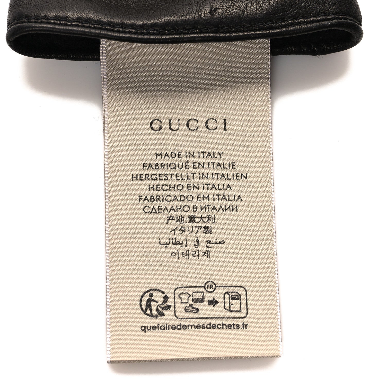 Gucci Calfskin Gloves Logo S Black 4 of 4