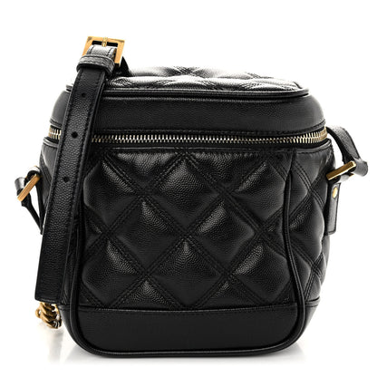 Saint Laurent Grain de Poudre Quilted 80's Vanity Bag Black 1 of 9