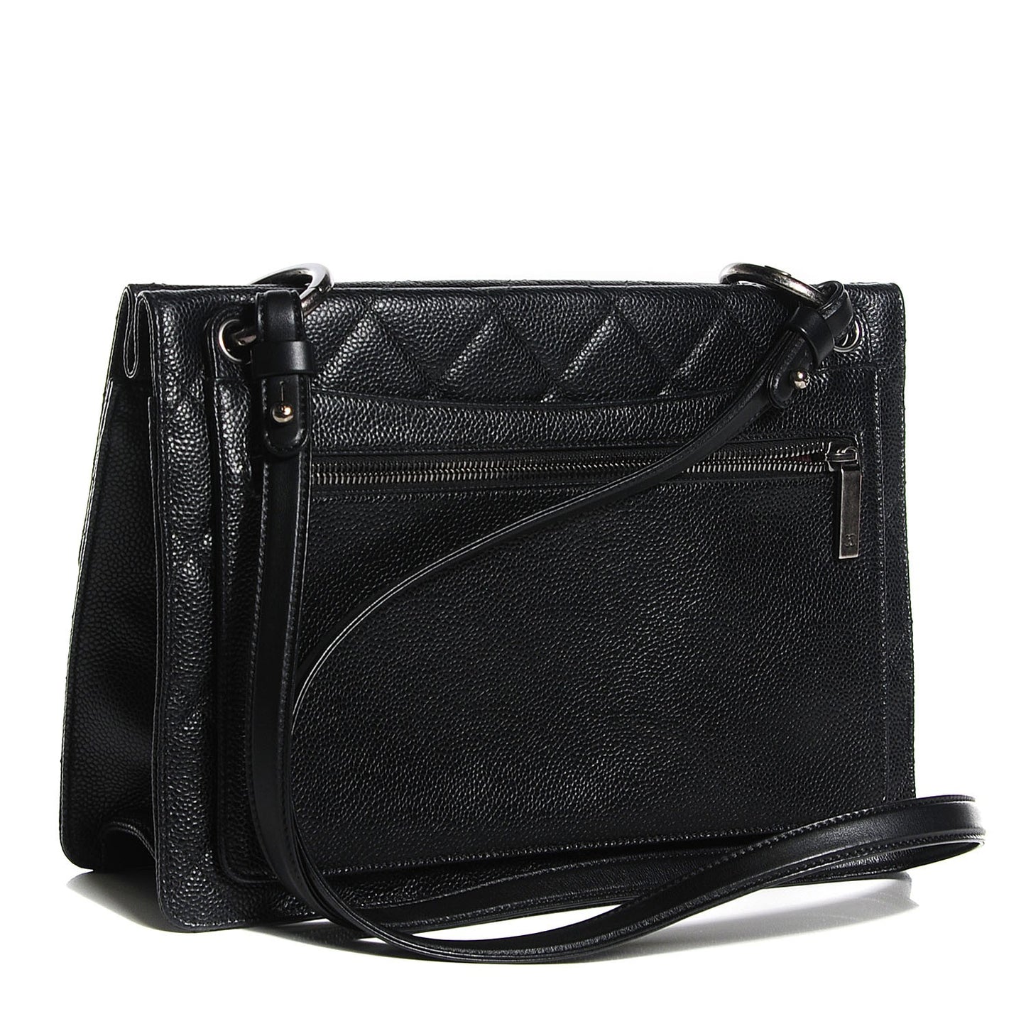 Caviar Quilted Large Retro Class Flap Black