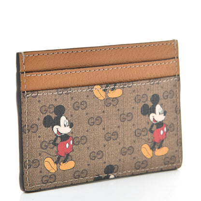 Gucci X DISNEY Mini Vintage GG Supreme Monogram Mickey Mouse Card Holder Beige Vintage Sun Oil 3 of 8