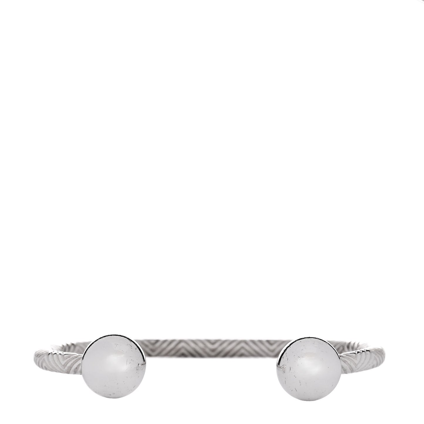 Sterling Silver Textured Barbell Cuff Bracelet