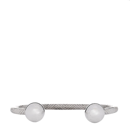 Tiffany Sterling Silver Textured Barbell Cuff Bracelet 1 of 4