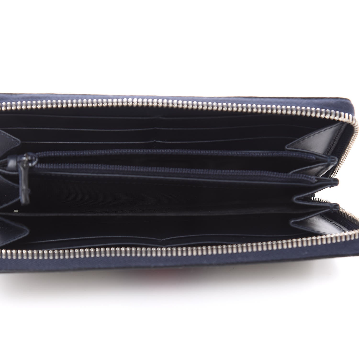 Gucci GG Supreme Monogram Web Zip Around Wallet Beige Blue 5 of 8