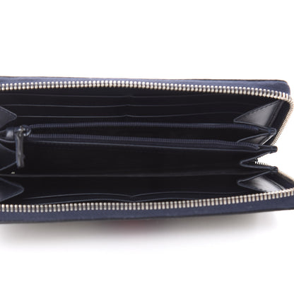 Gucci GG Supreme Monogram Web Zip Around Wallet Beige Blue 5 of 8