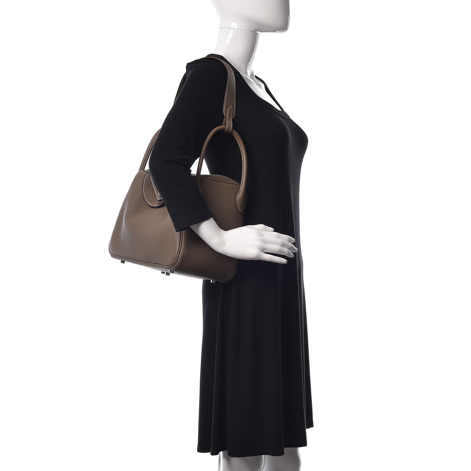 Hermes Taurillon Clemence Lindy 30 Etoupe 2 of 11