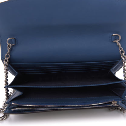 Gucci GG Supreme Monogram Blooms Mini Dionysus Chain Wallet Beige Blue Navy Vintage Blue 5 of 9