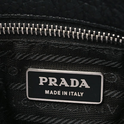 Prada Vitello Daino Shoulder Flap Bag Black 6 of 11