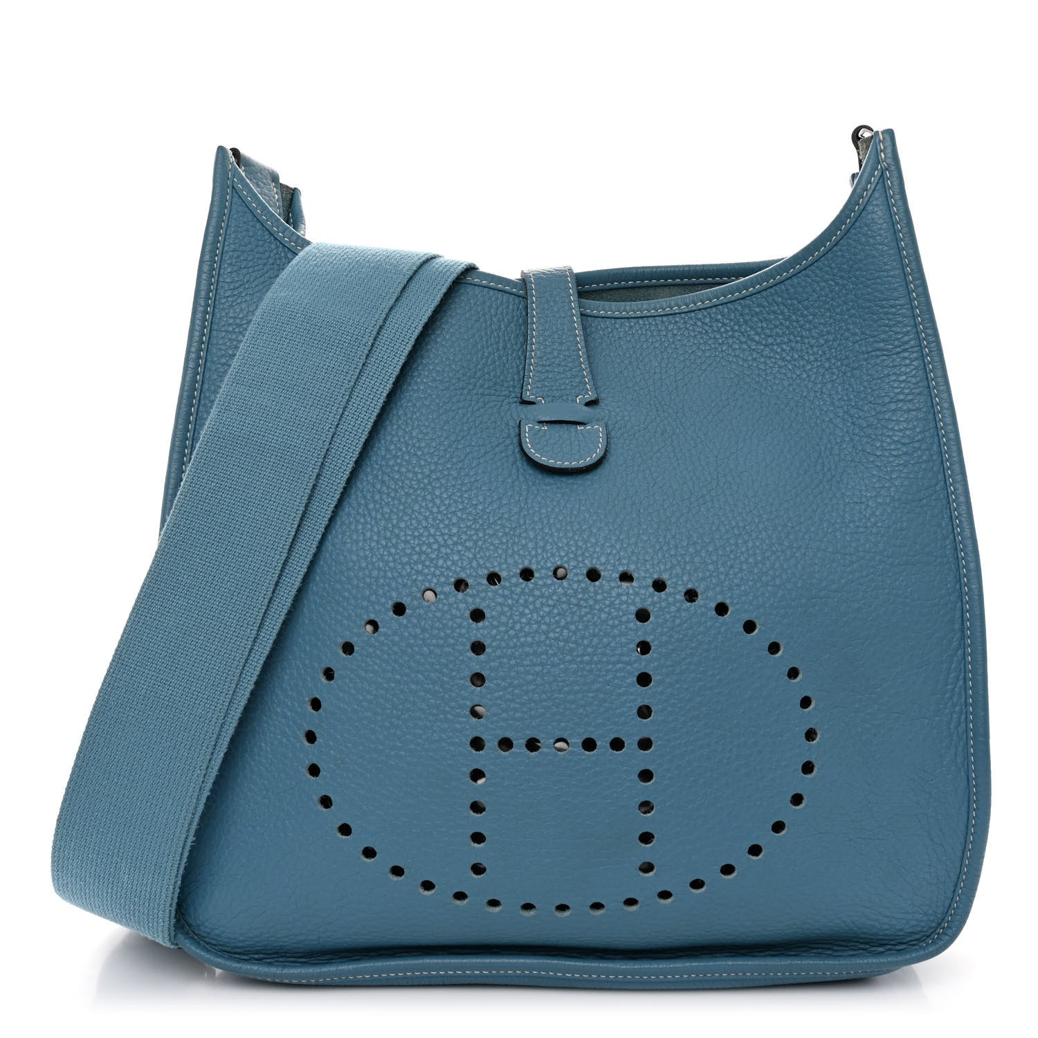 Hermes Taurillon Clemence Evelyne III GM Blue Jean 1 of 11