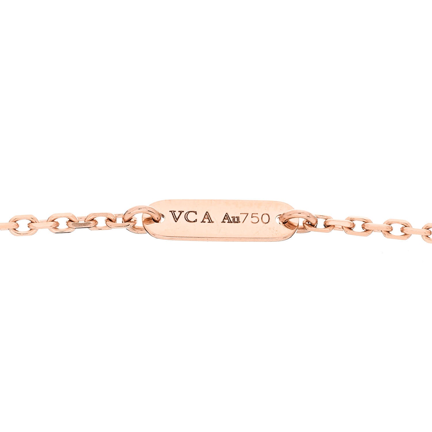 Van Cleef & Arpels 18K Rose Gold Diamond Mother of Pearl Vintage Alhambra Pendant Necklace 4 of 5