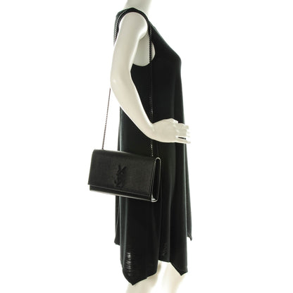 Saint Laurent Grain De Poudre Medium Classic Monogram Kate Satchel Black 2 of 7