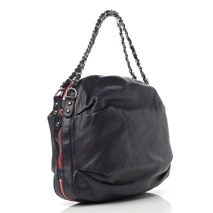 Chanel Lambskin Perforated Baseball Spirit Ligne Bag Navy 3 of 15