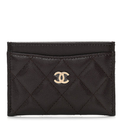 Chanel Caviar Quilted Card Holder Dark Brown 1 of 9