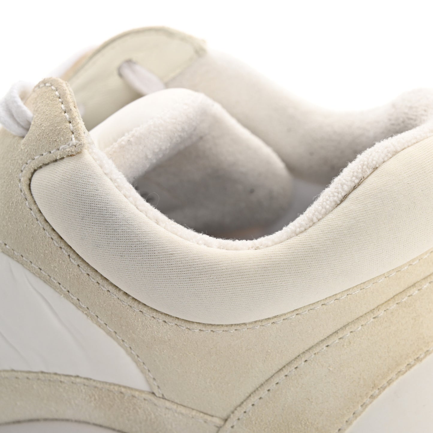 Suede Calfskin Fabric CC Sneakers 38 White