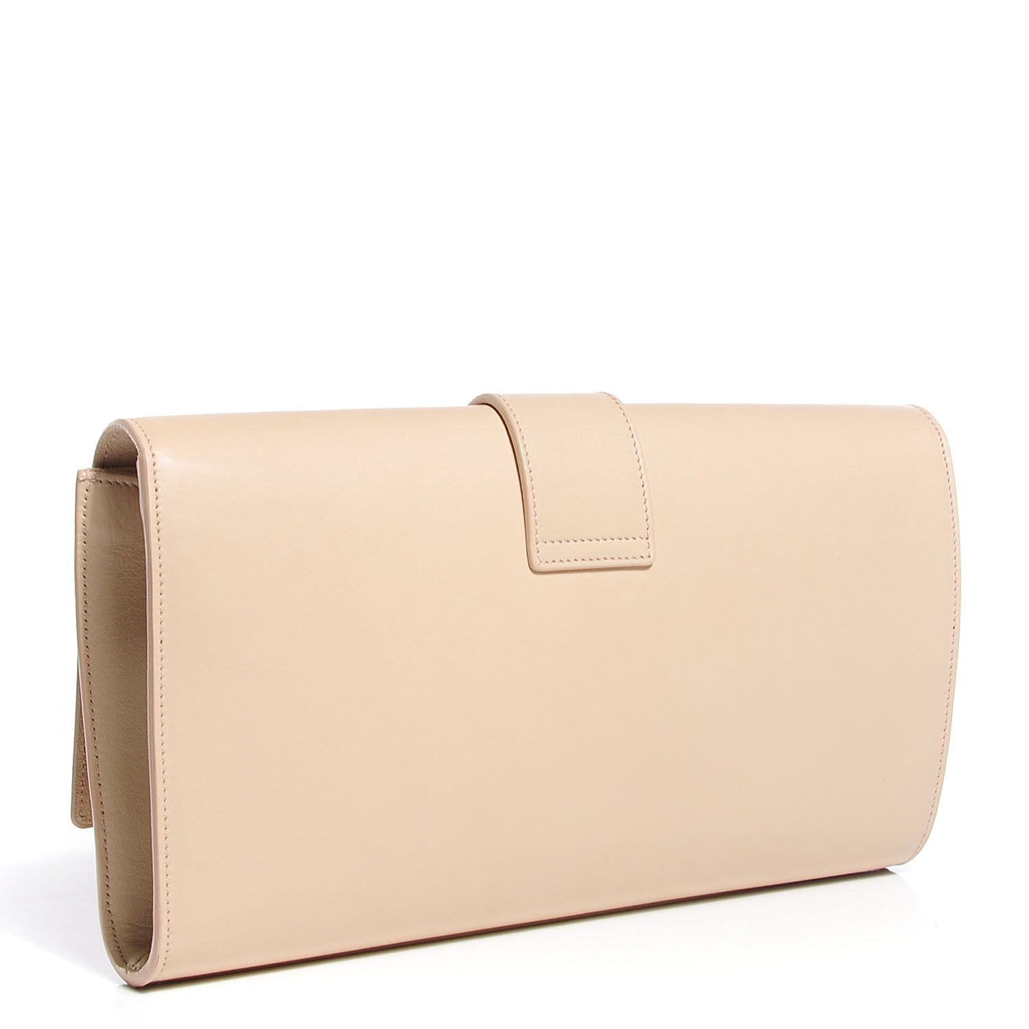 Saint Laurent Calfskin Classic Y Clutch Light Beige 3 of 8