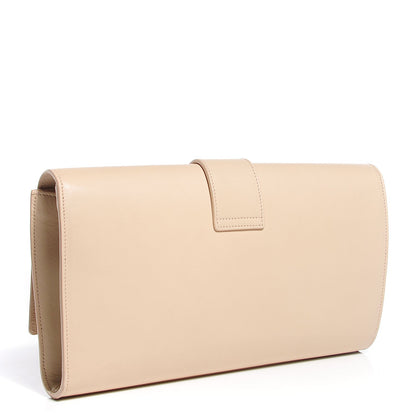 Saint Laurent Calfskin Classic Y Clutch Light Beige 3 of 8