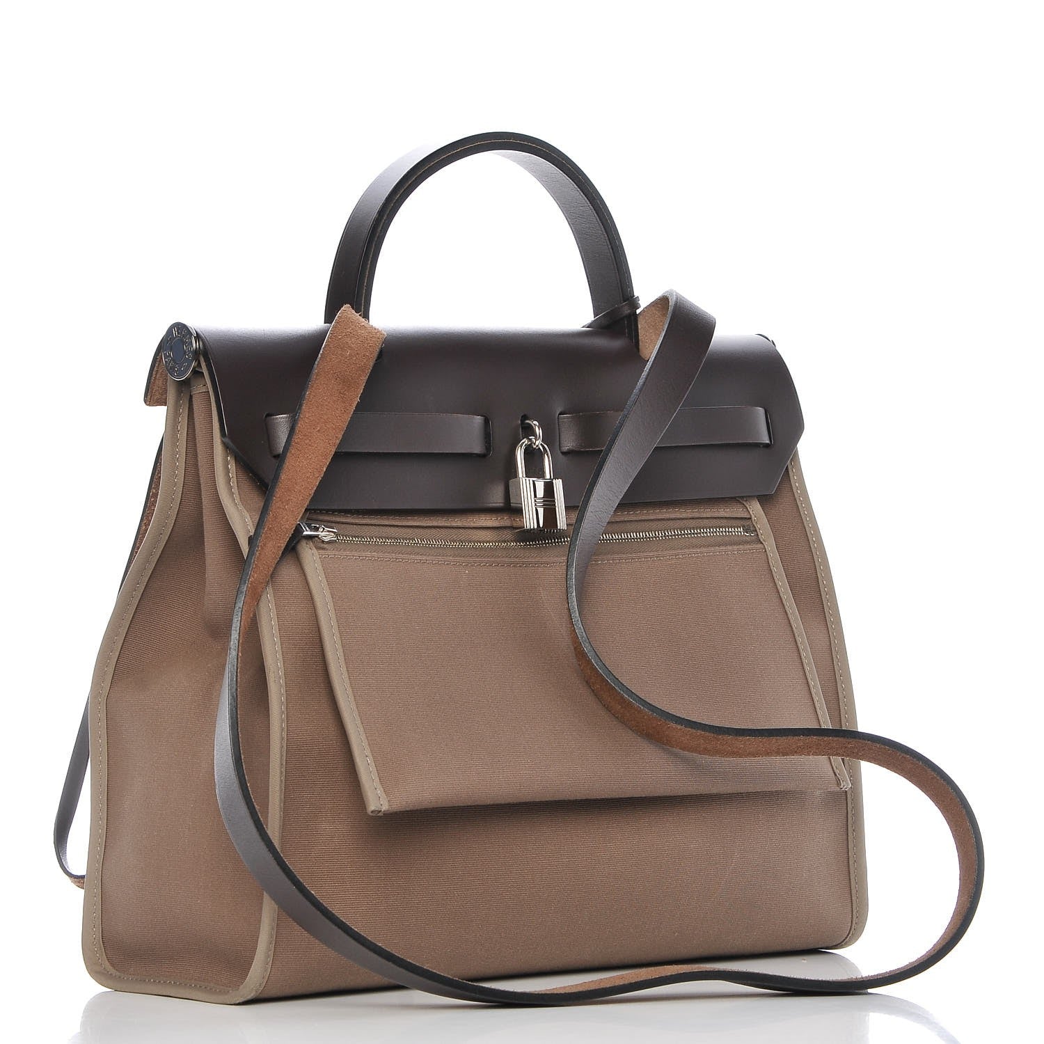 Hermes Vache Hunter Toile Herbag Zip 31 PM Etoupe Ebene 4 of 16