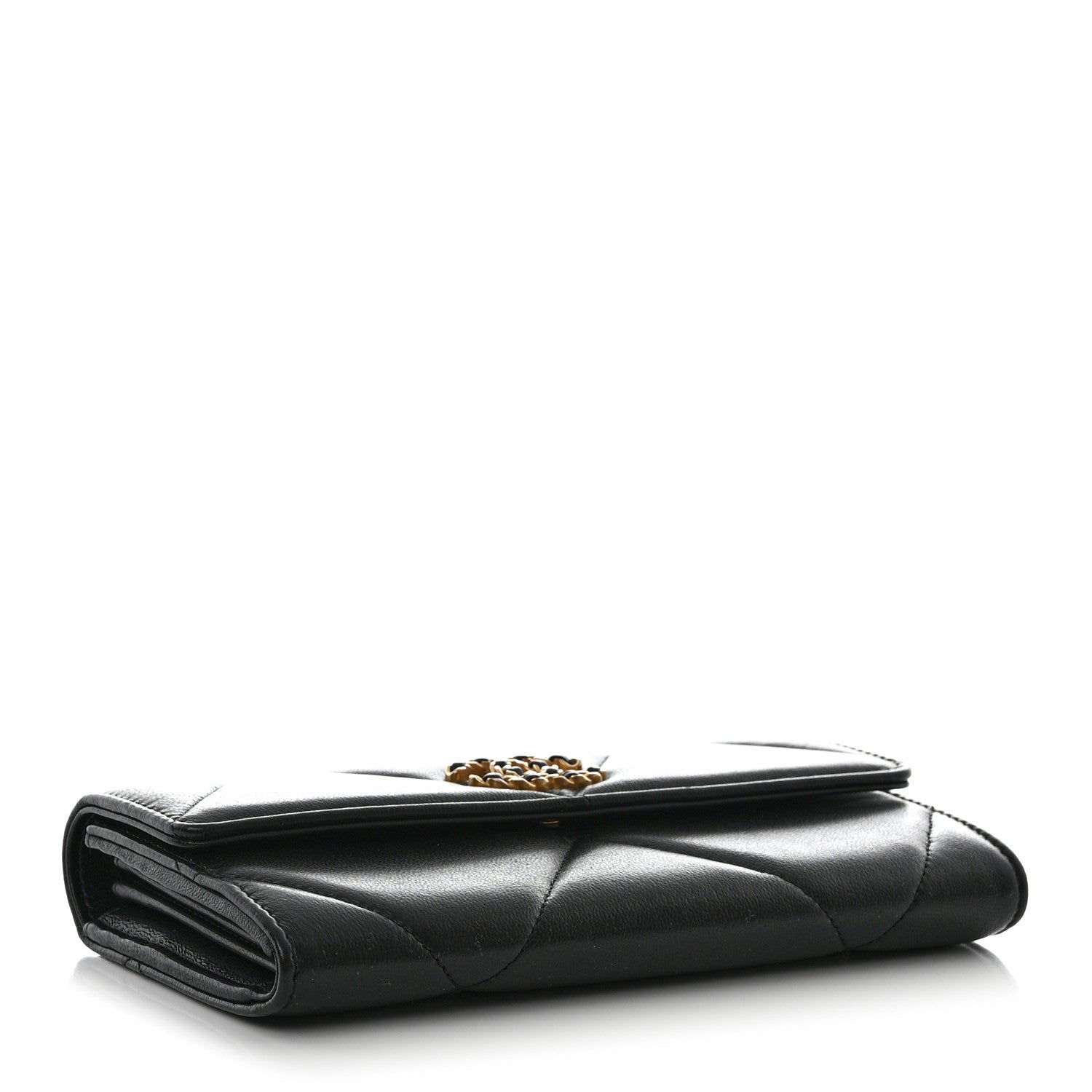Chanel Lambskin Quilted Chanel 19 Flap Wallet Black 4 of 9