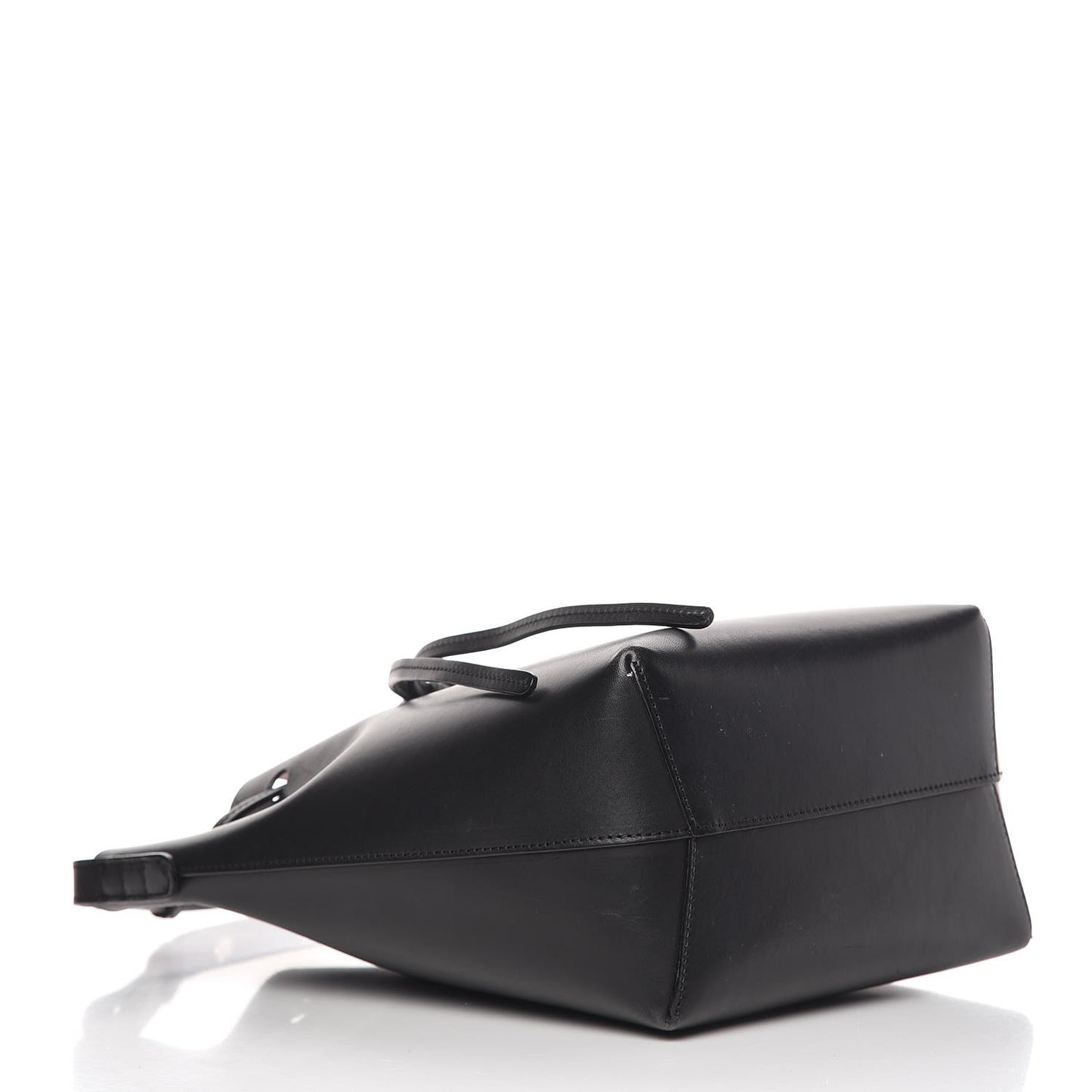 Vegetable Tanned Calfskin Mini Bucket Bag Black Flamma