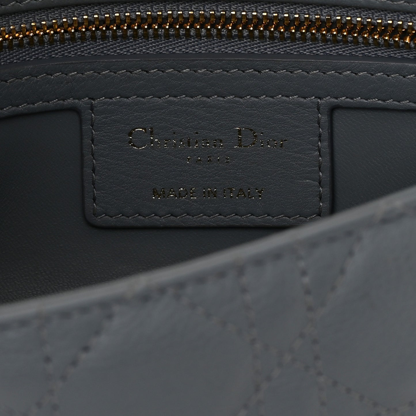 Calfskin Cannage Small Caro Bag Grey