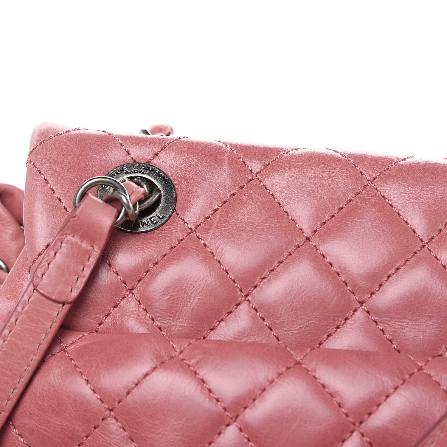 Chanel Glazed Calfskin Shearling Quilted Small Mountain Backpack Pink 11 of 13