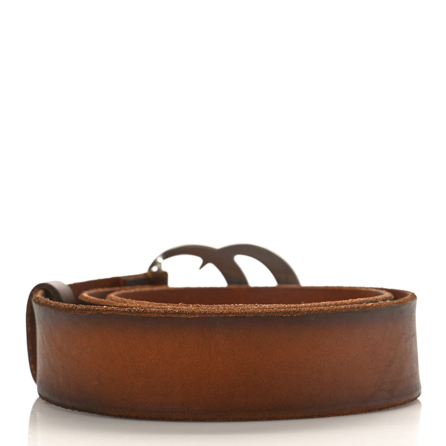Gucci Cuoio Toscano Nickel Double Double G 40mm Belt 90 36 Cuir 2 of 5