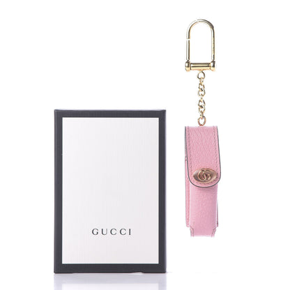 Gucci Textured Calfskin Enamel Single Porte Rouges Keychain Wild Rose 7 of 7