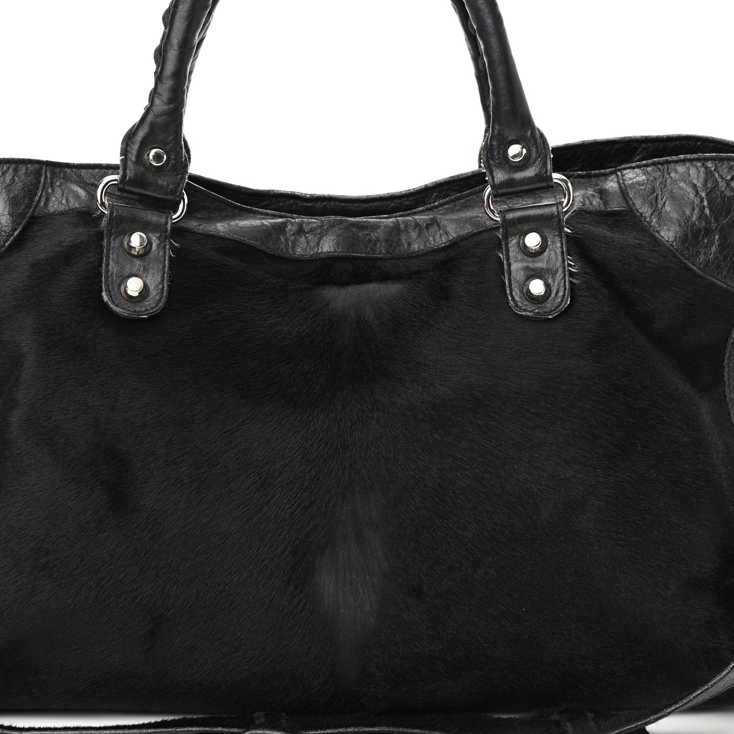 Pony Hair Silver Classic Hardware City Black