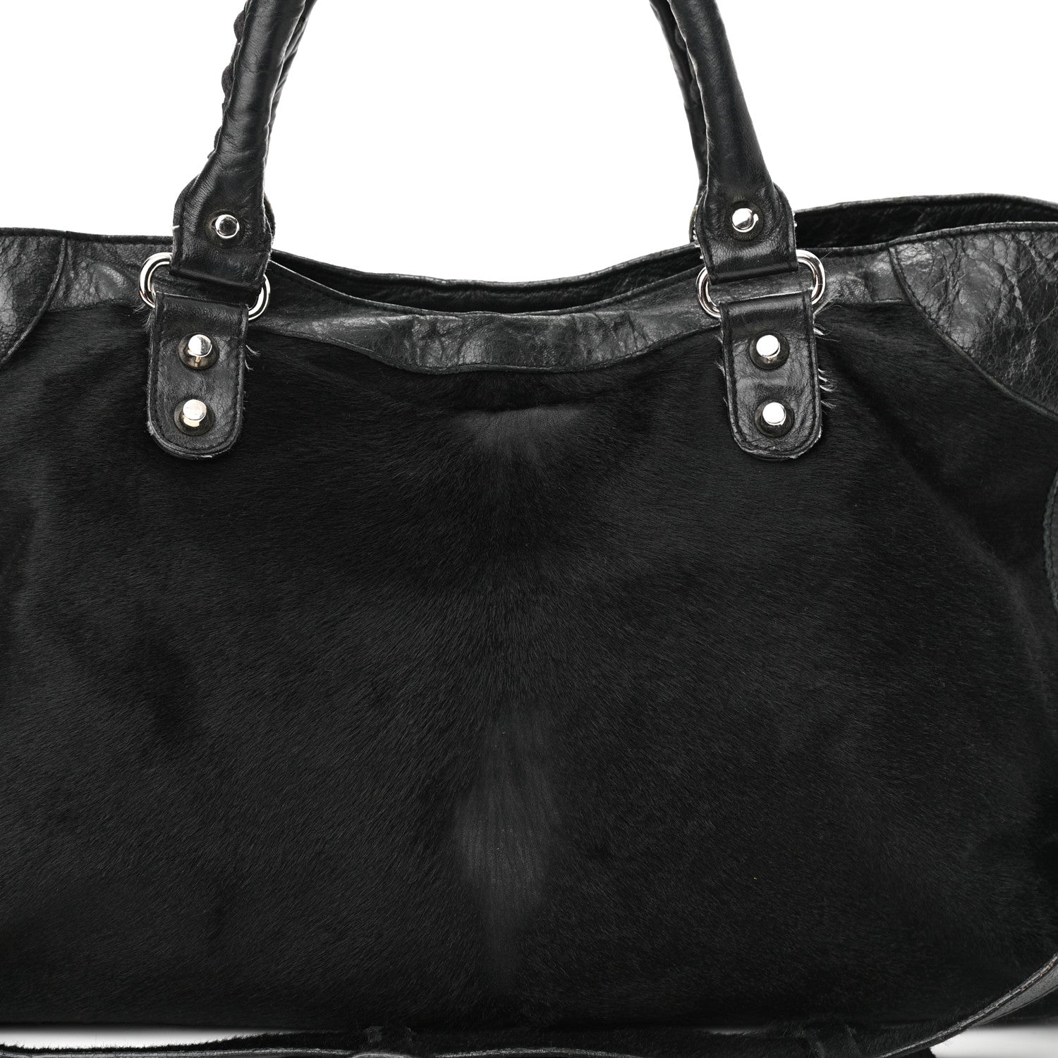 Balenciaga Pony Hair Silver Classic Hardware City Black 13 of 14