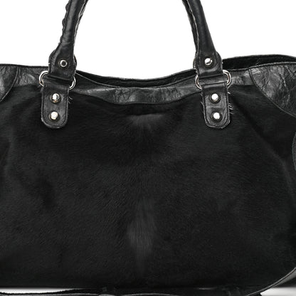Balenciaga Pony Hair Silver Classic Hardware City Black 13 of 14