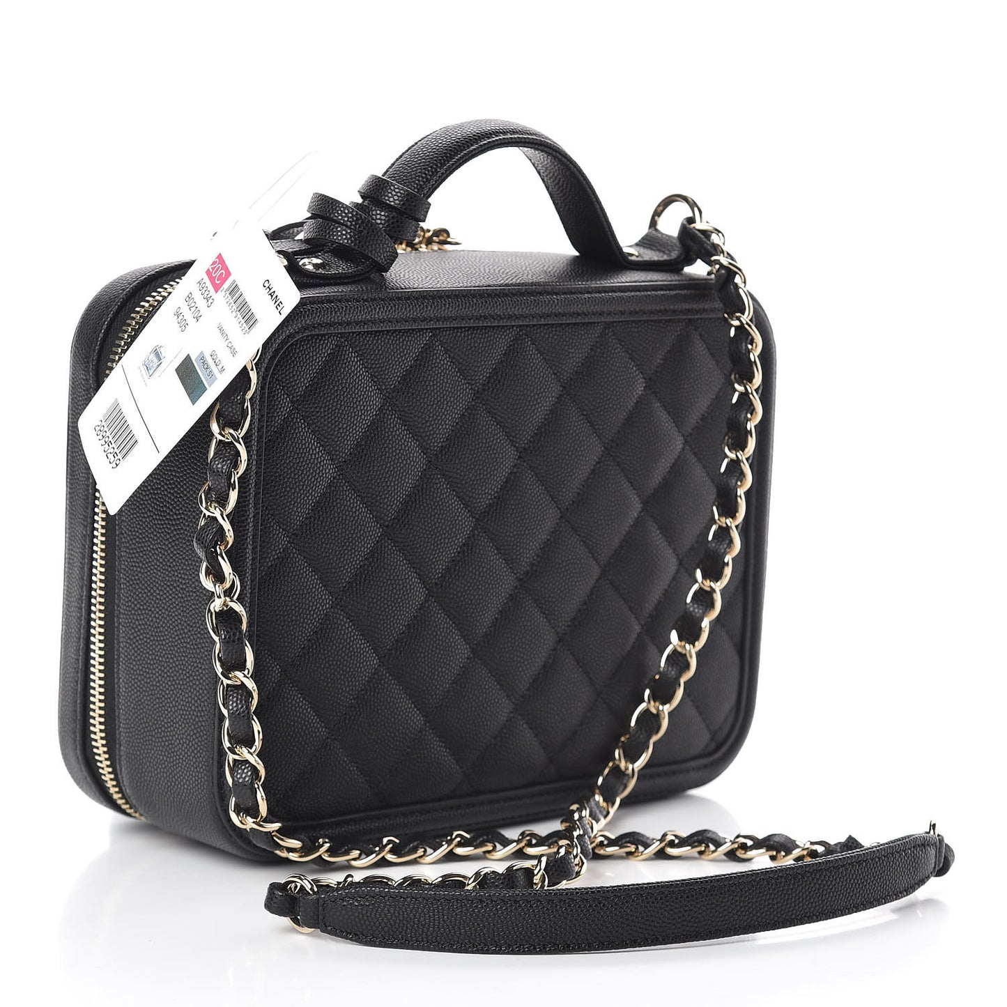 Caviar Quilted Medium CC Filigree Vanity Case Black