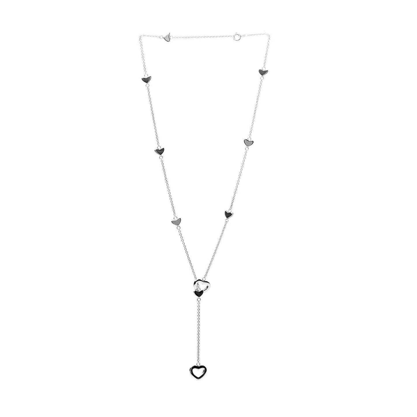 Sterling Silver Heart Lariat Necklace