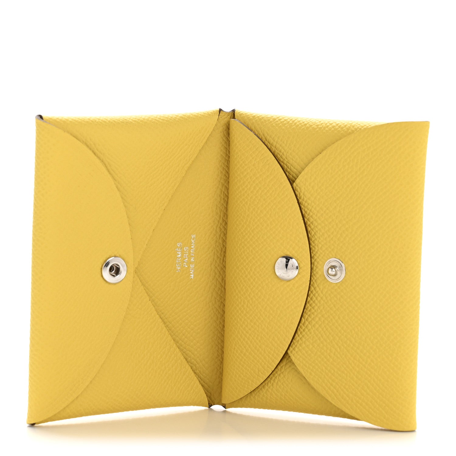 Hermes Epsom Calvi Duo Card Case Jaune De Naples 5 of 8