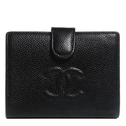 Chanel Caviar Timeless CC Compact French Wallet Black 1 of 6