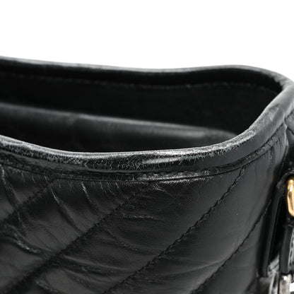 Chanel Aged Calfskin Chevron Quilted Large Gabrielle Hobo Black 11 of 18