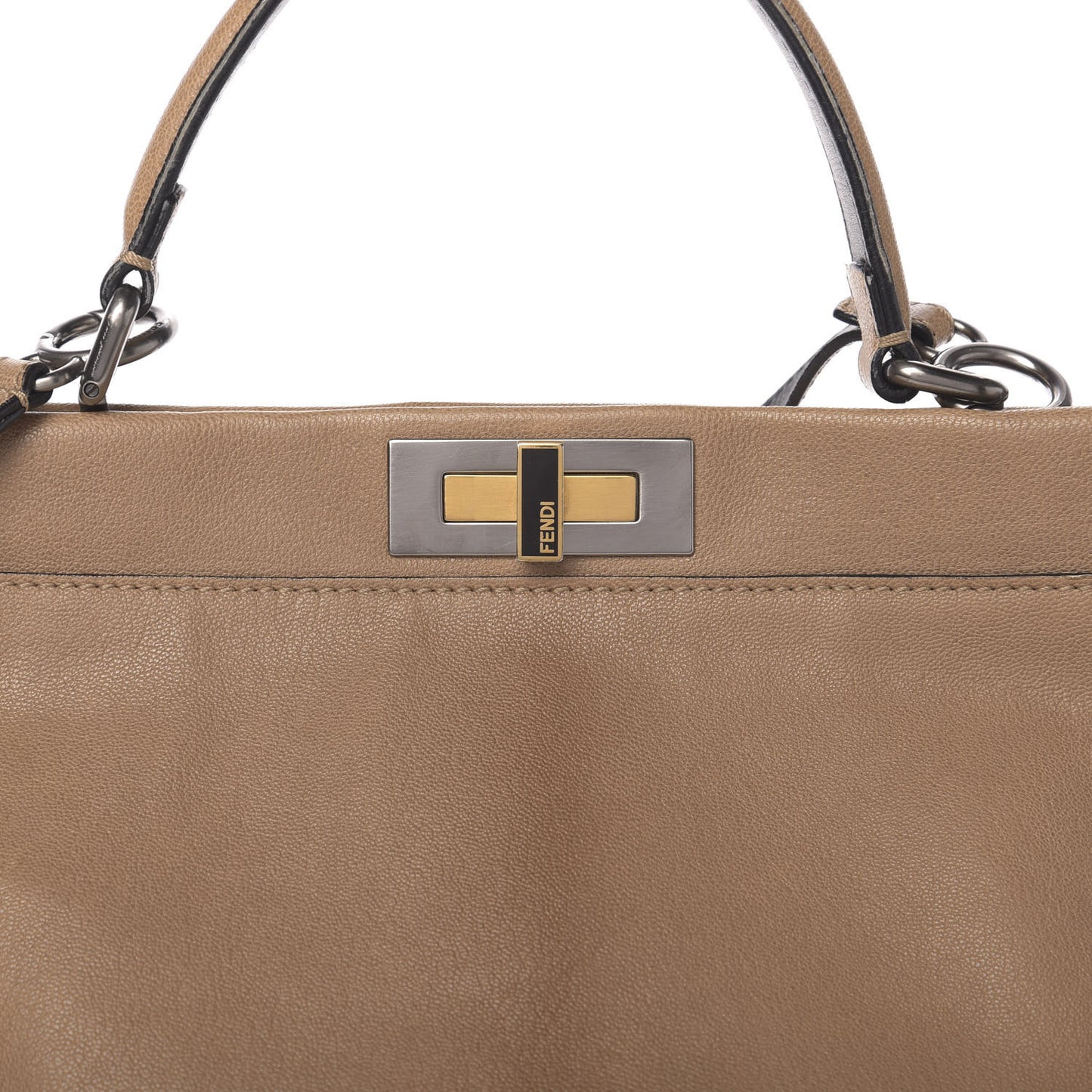 Goatskin Zucca Large Peekaboo Iconic Satchel Brown