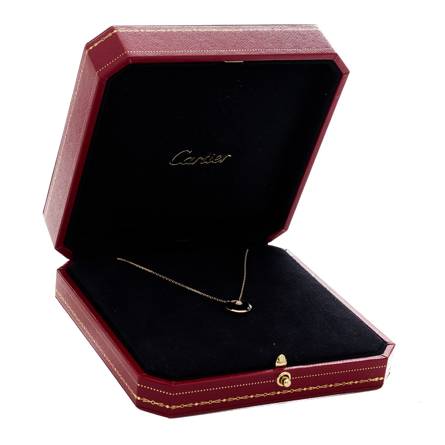 Cartier 18K Pink Gold Diamond Black Onyx XS Amulette de Cartier Pendant Necklace 5 of 5