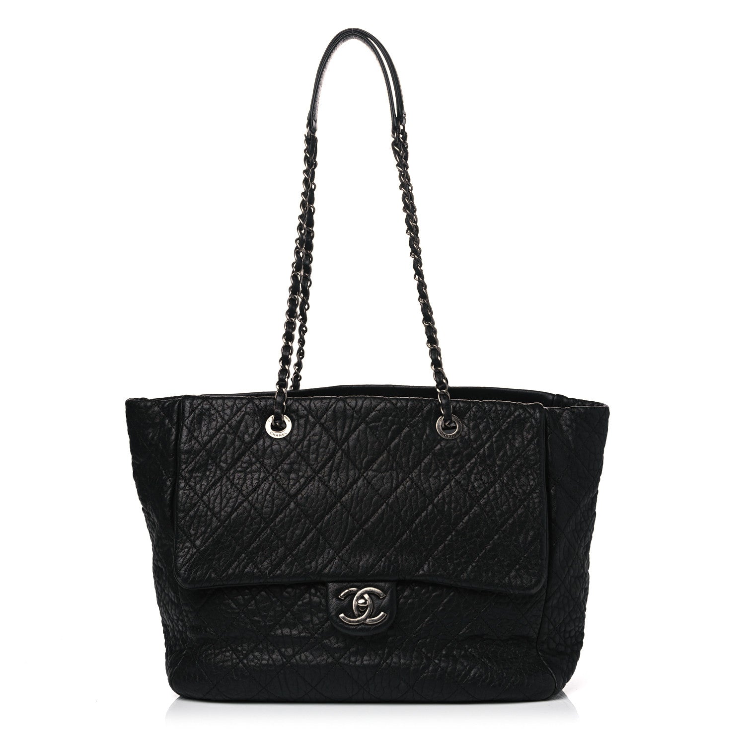 Chanel Crumpled Lambskin Quilted Large Tote Black 1 of 18
