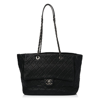 Chanel Crumpled Lambskin Quilted Large Tote Black 1 of 18