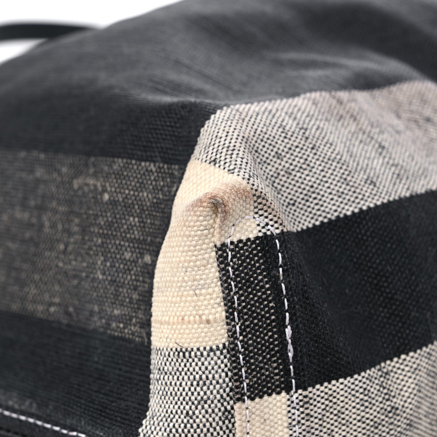 Coated Canvas Mega Check Medium Doodle Tote Black White