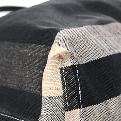 Burberry Coated Canvas Mega Check Medium Doodle Tote Black White 8 of 12