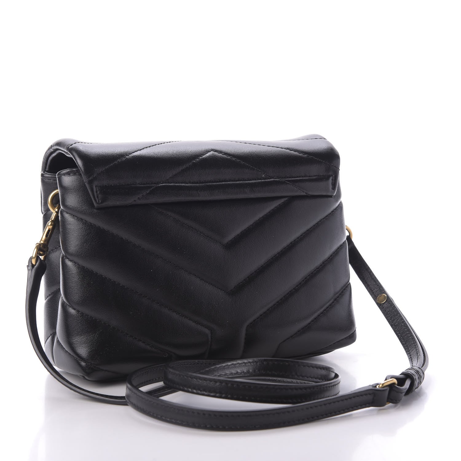 Saint Laurent Calfskin Y Quilted Monogram Toy Loulou Crossbody Bag Black 3 of 9