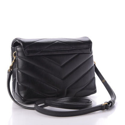 Saint Laurent Calfskin Y Quilted Monogram Toy Loulou Crossbody Bag Black 3 of 9