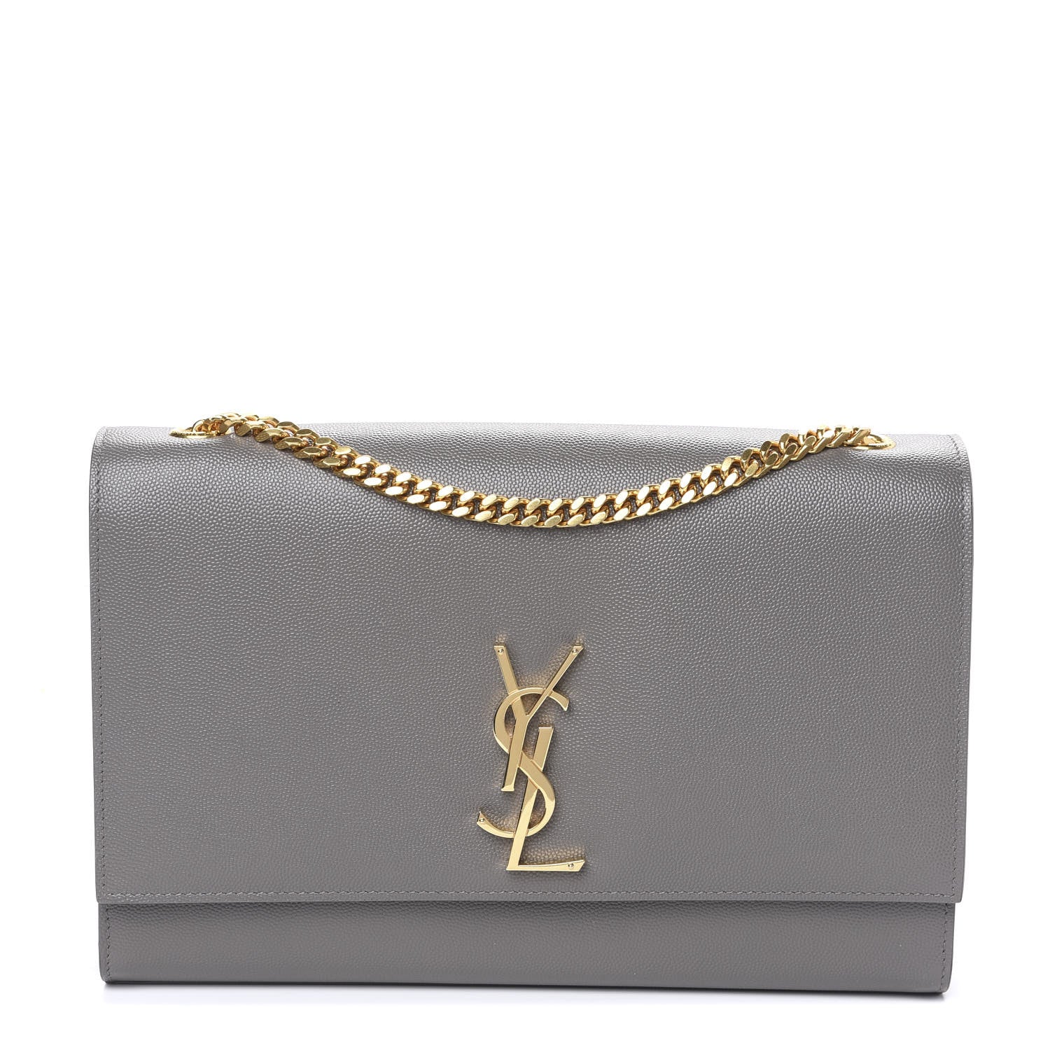 Saint Laurent Grain De Poudre Large Classic Monogram Kate Satchel Earth 1 of 9
