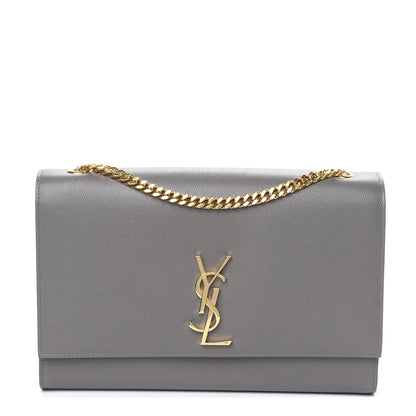 Saint Laurent Grain De Poudre Large Classic Monogram Kate Satchel Earth 1 of 9