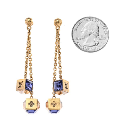 Louis Vuitton Swarovski Gamble Earrings Azur Gold 2 of 7