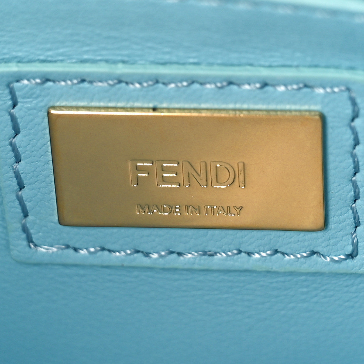 Fendi Nappa Lace Up Mini Peekaboo Iconic Satchel Turchese 7 of 10