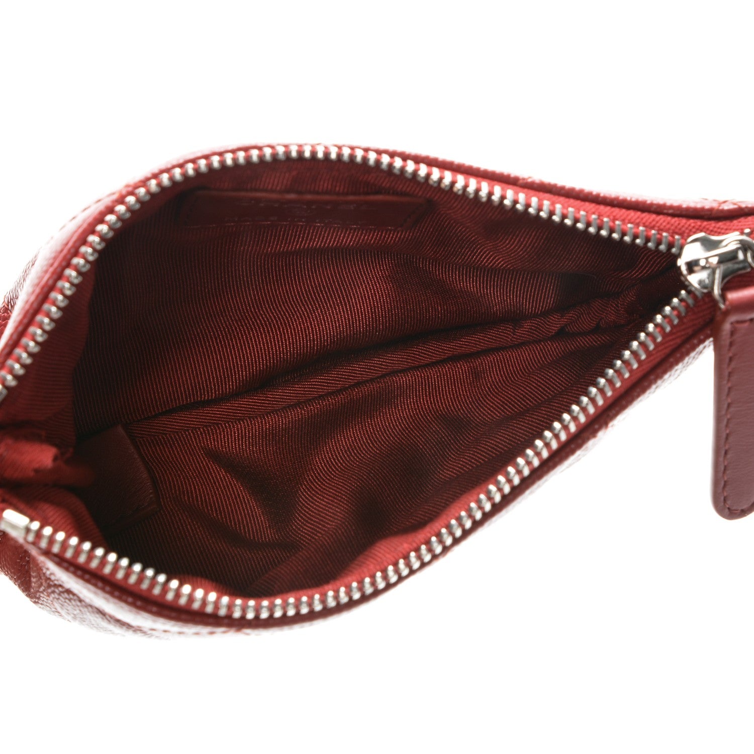 Chanel Caviar Quilted Small Cosmetic Case Dark Red 5 of 7