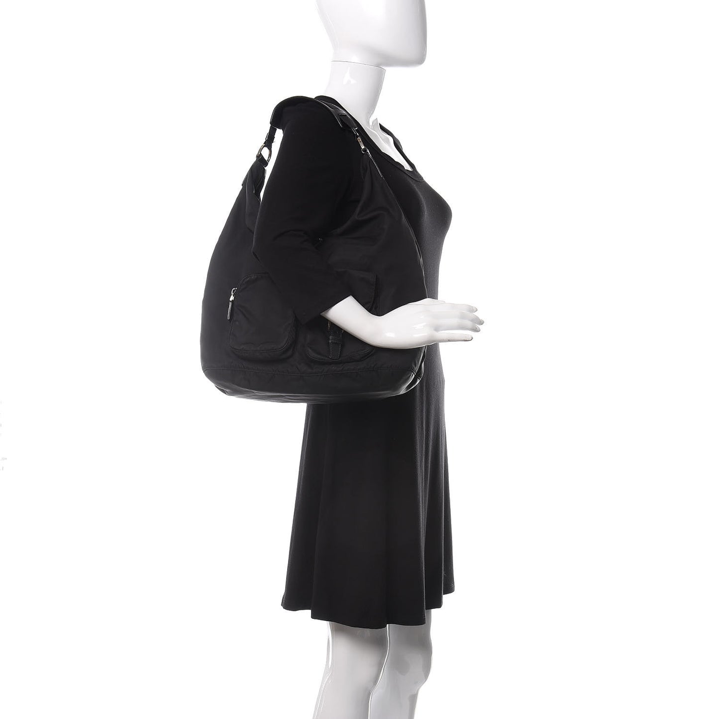 Tessuto Nylon Hobo Black