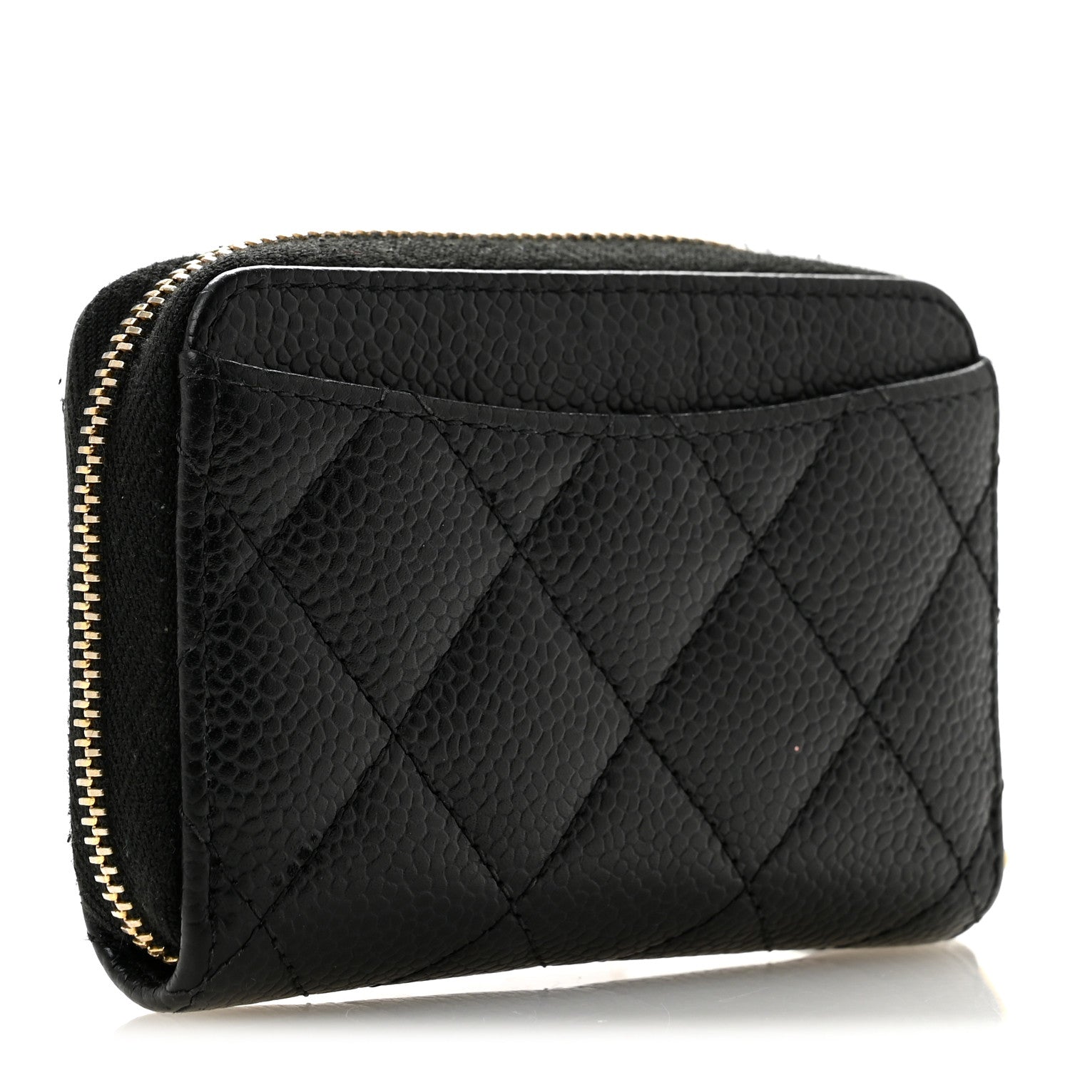 Chanel Caviar Quilted Zip Coin Purse Black 3 of 9